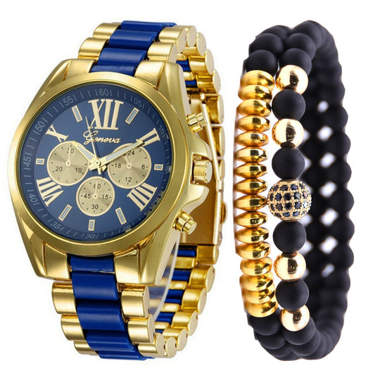 Reloj de Cuarzo con Tres Esferas y Pulsera de Acero Inoxidable - Image 3