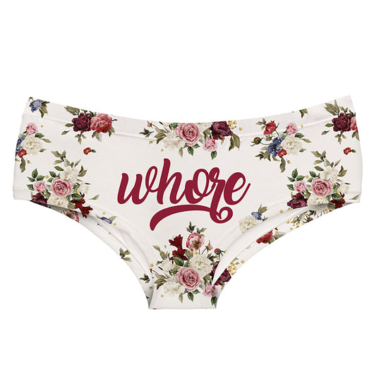 Ropa Interior Femenina Estilo Vintage Floral Francés - Pack Medio Cintura Alta Elástica Melocotón