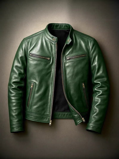 Chaqueta de Cuero PU para Motociclista con Cuello Alzado - Image 11