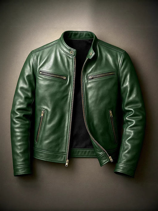 Chaqueta de Cuero PU para Motociclista con Cuello Alzado - Image 11