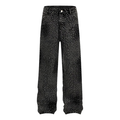 Pantalones Jeans Rectos Anchos con Detalles de Strass - Diseño Casual Moderno - Image 29