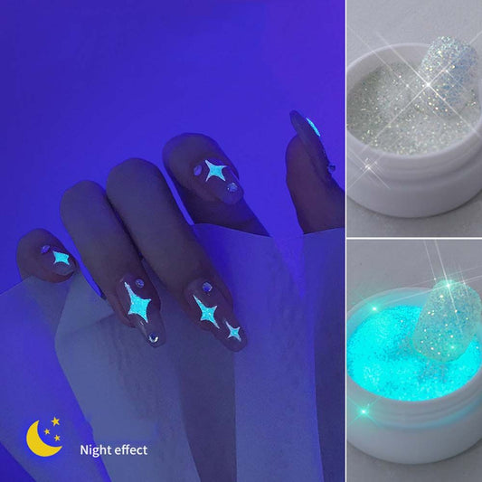 Polvo Brillante para Uñas - Azúcar Luminoso con Efecto Glow