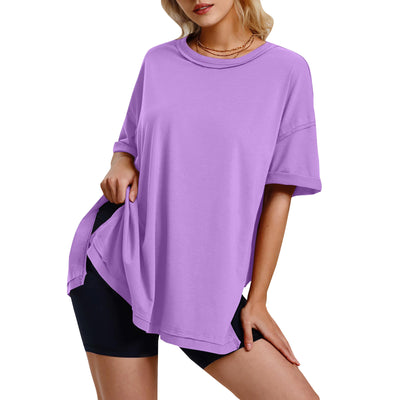 Camiseta Suelta de Algodón con Aberturas Laterales para Mujer - Image 20