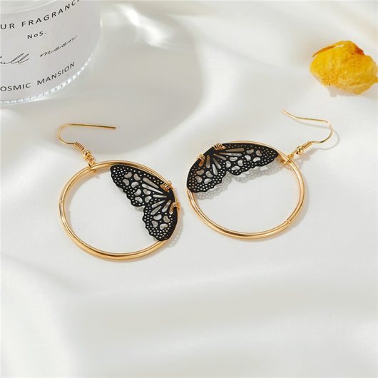 Aretes de Encaje Mariposa Retro Elegantes para Mujer - Image 5