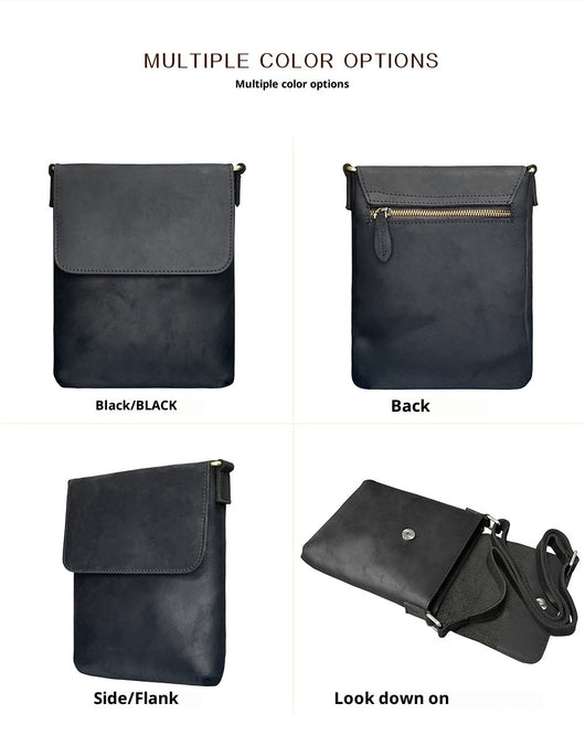 Mochila Crossbody de Cuero Crazy Horse para Hombre - Bolsa iPad Minimalista - Image 15