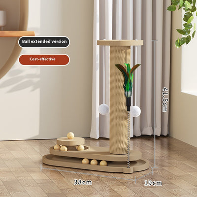 Rascador Giratorio de Madera Maciza para Gatos - Juguete Duradero - Image 12
