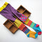 Medias Escolares de Contraste de Colores para Niñas - Algodón Premium