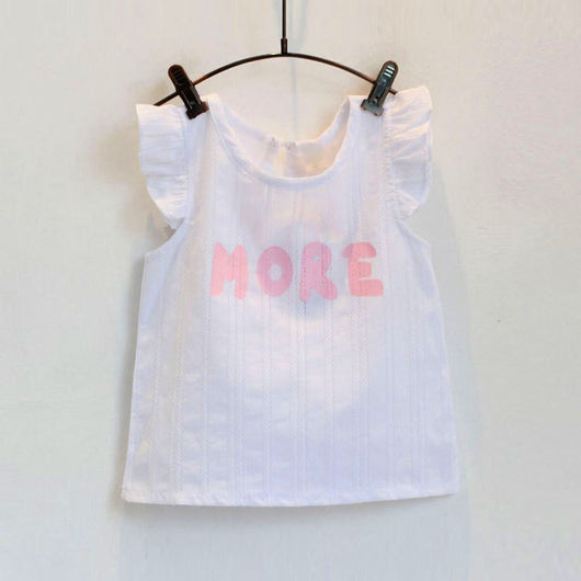 Conjunto de Dos Piezas Infantil con Blusa de Vuelos y Shorts Jacquard Floral - Image 3