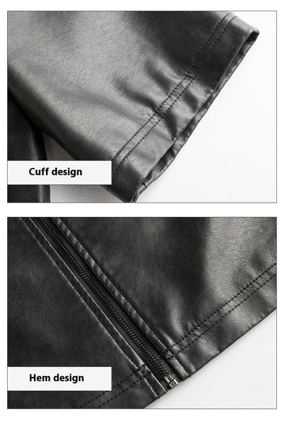 Chaqueta de Cuero Corta Estilo High Street con Mangas Cortas - Image 14