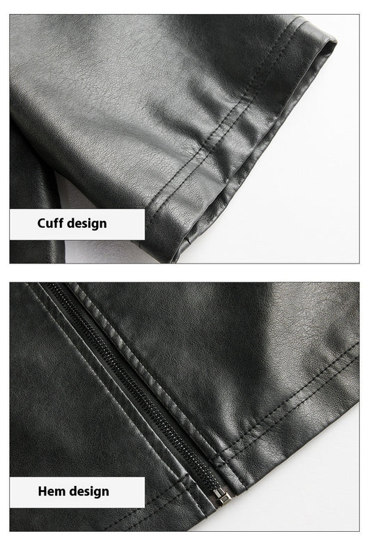 Chaqueta de Cuero Corta Estilo High Street con Mangas Cortas - Image 14