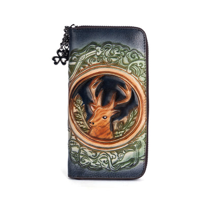 Billetera Larga de Cuero Genuino para Mujer con Diseño de Venado Artesanal - Image 5