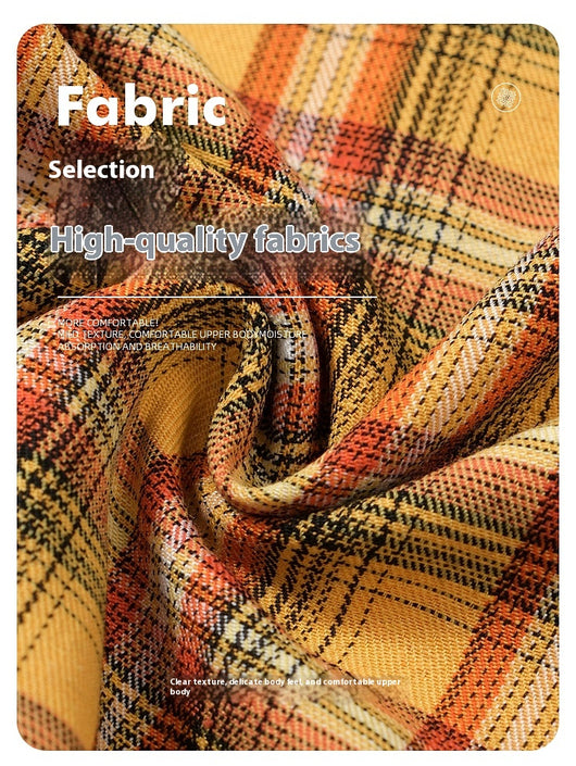 Camisa Cuadros Amarilla con Bolsillo Bordado - Unisex Manga Corta - Image 7
