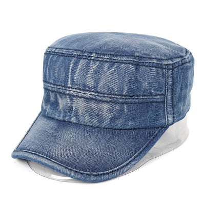 Gorra Plana Denim Vintage Lavado Desgastado para Hombre y Mujer - Image 8