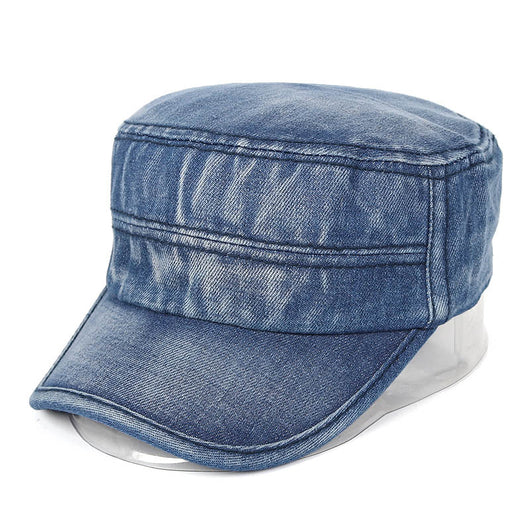 Gorra Plana Denim Vintage Lavado Desgastado para Hombre y Mujer - Image 8