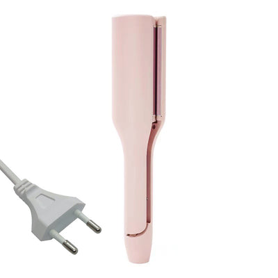 Lavender hair waver with rose gold corrugated plates for creating small curls or waves, shown on a white background. - Image 5