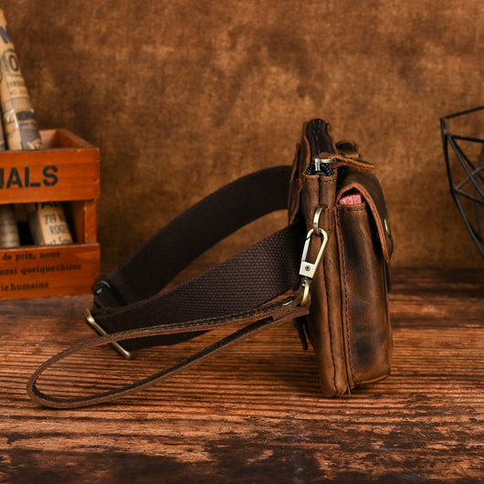Bolsa de Pecho de Cuero Curtido al Vegetal para Hombre - Estilo Viajero - Image 19