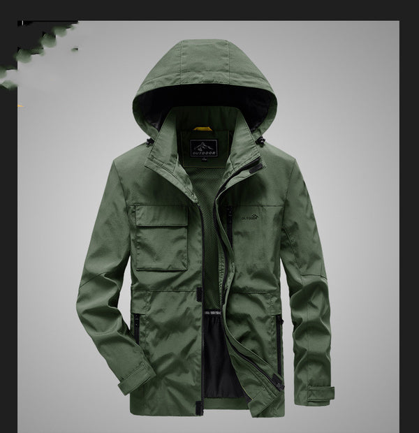 Chaqueta Cortavientos Suelta con Múltiples Bolsillos para Primavera y Otoño