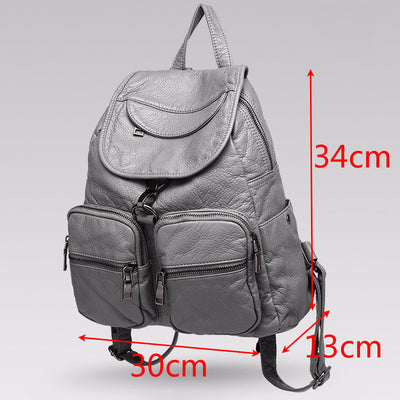 Mochila de Cuero Suave Versátil para Viajes y Uso Diario - Image 15