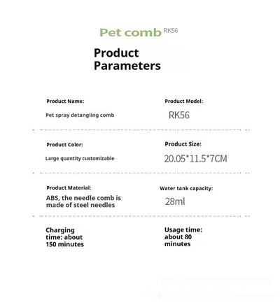 Spray Desenredante con Peine para Mascotas - Gatos y Perros - Image 10