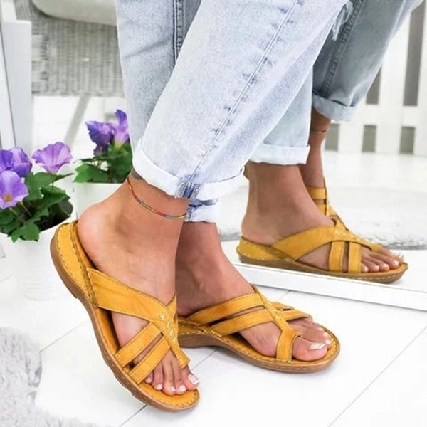 Sandalias Cuña Retro Mujer Talla Grande Estilo Europeo Casual