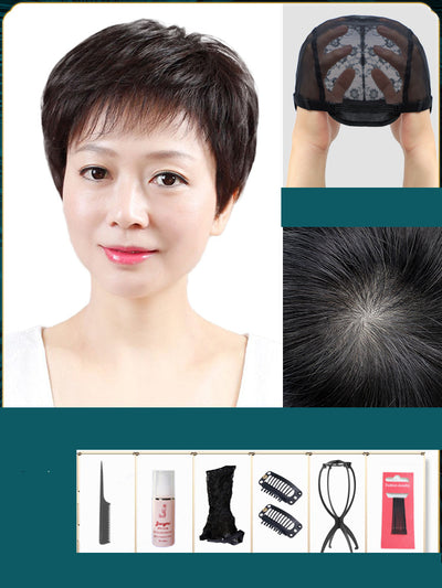 Peluca Corta de Cabello Humano Natural para Mujer - Image 15