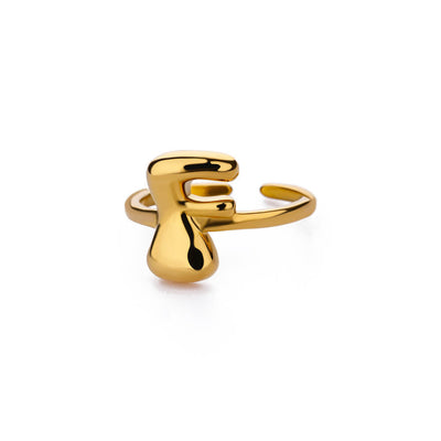 Anillo de Letras Bubble Dorado en Oro 18K Chapado - Image 41