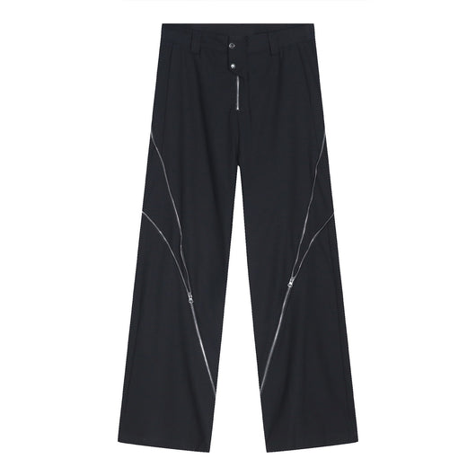 Pantalones Verticales Micro con Cierre Lateral - Versión Coreana para Hombre - Image 12