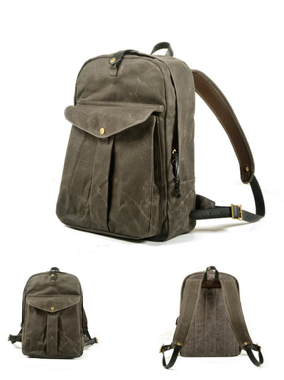 Mochila de Lona Retro con Gran Capacidad para Aventuras al Aire Libre - Image 16