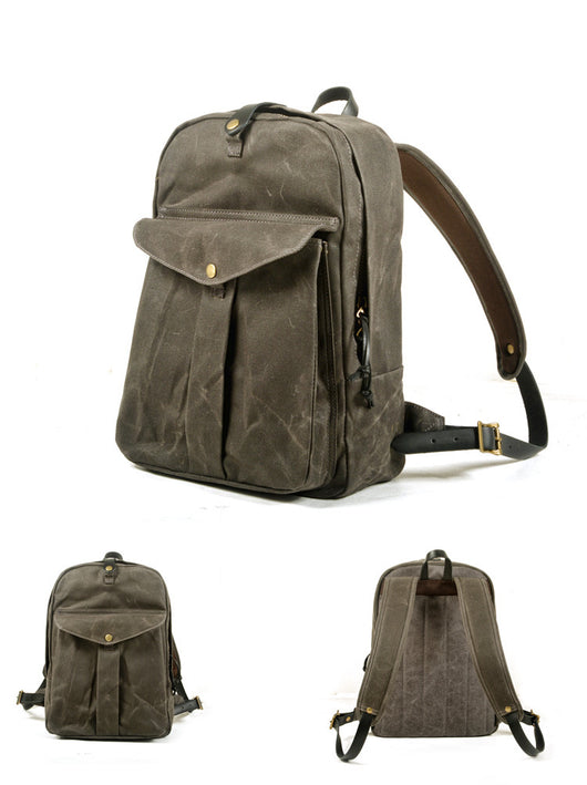 Mochila de Lona Retro con Gran Capacidad para Aventuras al Aire Libre - Image 16