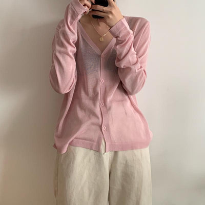 Cardigan de Seda de Hielo Tejido Fino con Protección Solar para Mujer - Image 20