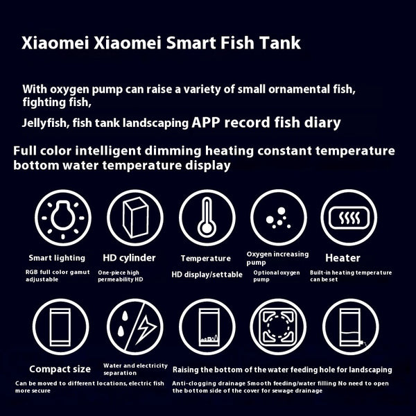 Acuario Cilíndrico Pequeño con Bluetooth Douyu