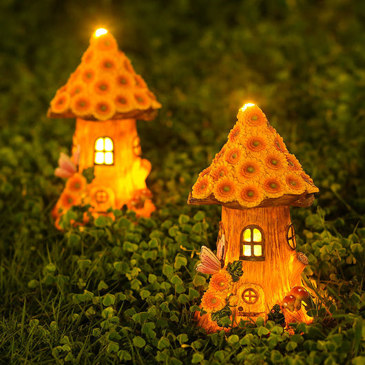 Lámpara Solar Decorativa Árbol Casa de Jardín para Exteriores