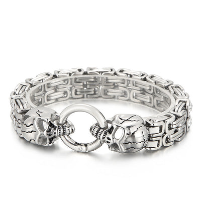 Pulsera de Acero Titanio para Hombre con Patrón de Calavera - Image 9
