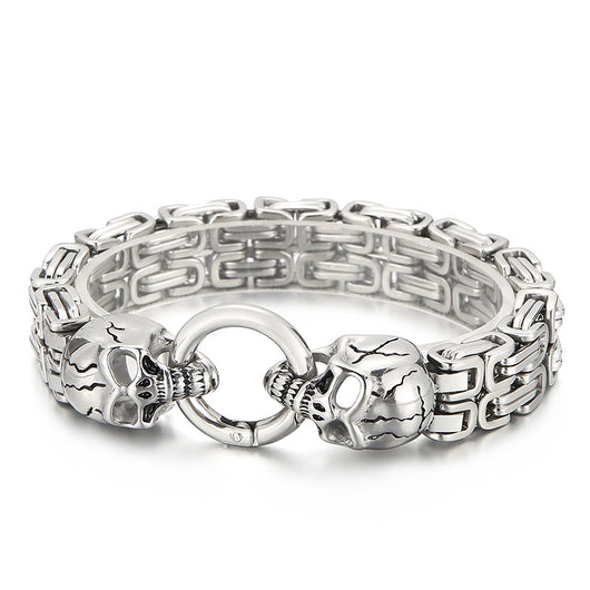 Pulsera de Acero Titanio para Hombre con Patrón de Calavera - Image 9