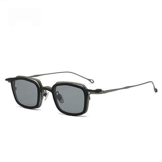 Gafas de Sol Clip Magnético Titanio Puro - Estilo Retro Artístico para Miopía - Image 3
