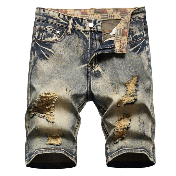 Shorts de Verano para Hombre Slim Fit con Detalles Rotos Estilo Vintage - Image 4