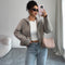 Chaqueta Larga de Color Sólido para Mujer - Abrigo Elegante de Manga Larga
