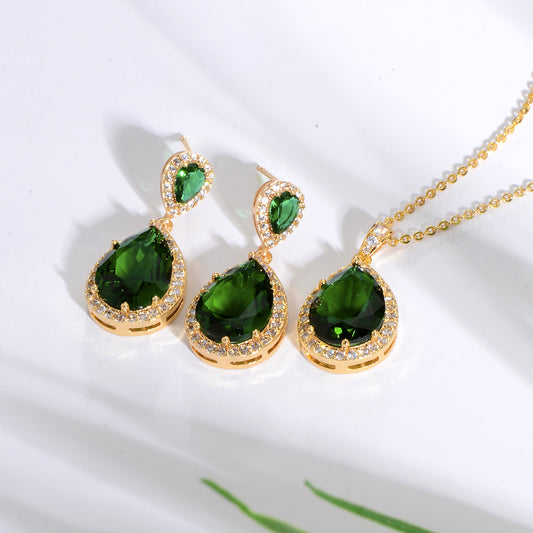 Conjunto de Collar y Aretes de Circonita Brillante para Novia - Joyería Elegante y Minimalista - Image 2