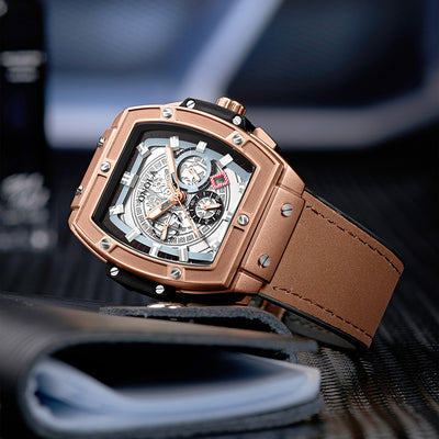 Reloj de Cuarzo Multifuncional Diseño Barril para Hombre - Image 15