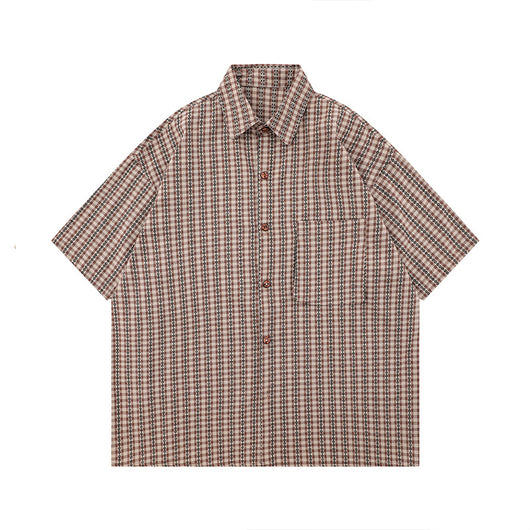 Camisa Retro Japonesa a Rayas - Estilo Preppy Holgado de Manga Corta - Image 6