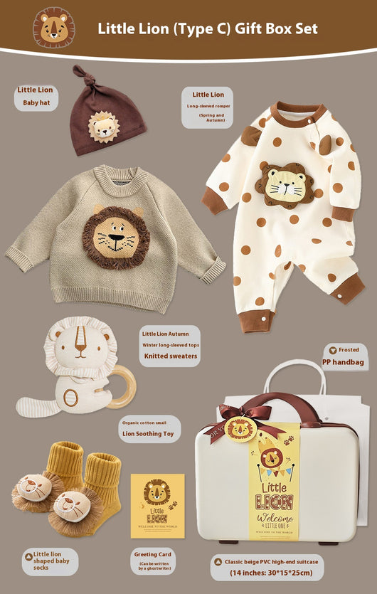 Conjunto de Regalo Bebé Suéter Tejido Pequeño León - Image 4