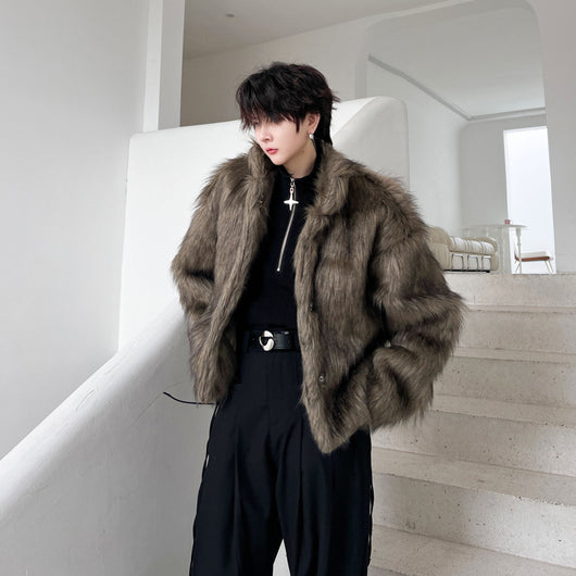 Abrigo de Invierno para Hombre con Solapa y Relleno de Algodón
