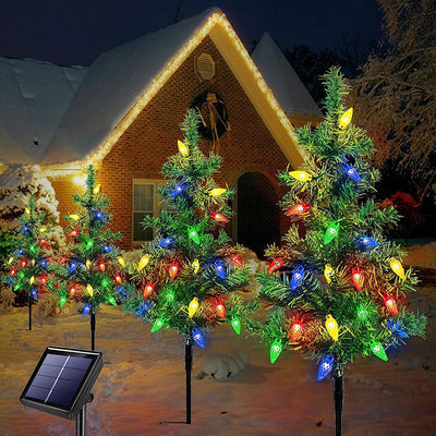 Árbol de Navidad Solar para Exterior - Lámpara Decorativa de Patio