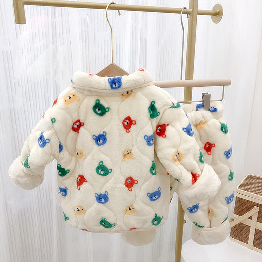 Pijama Infantil de Forro Polar Coral Grueso de Tres Capas - Image 7
