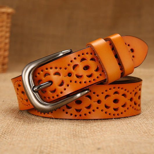 Cinturón de cuero hueco para mujer - Image 8