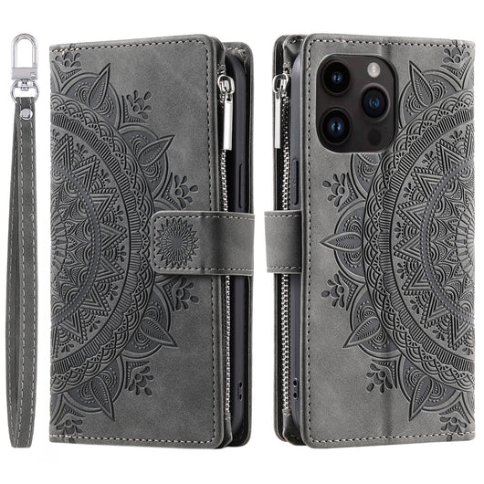Funda Cartera Teléfono Cuero Grabado - Organizador de Tarjetas con Cierre - Image 36