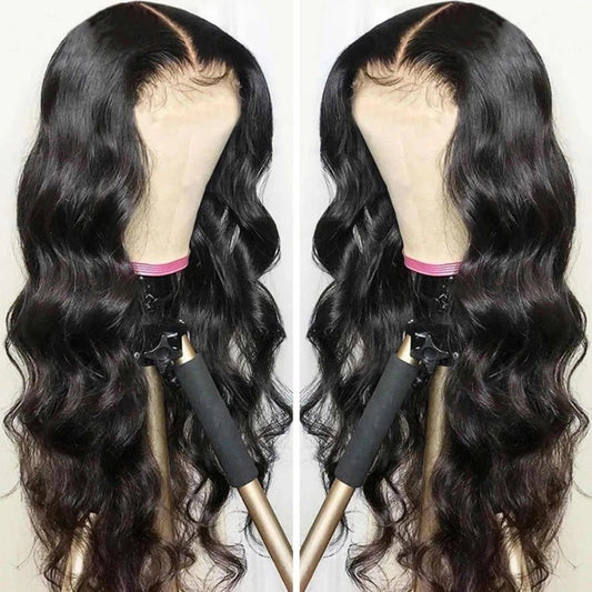 Peluca Larga Ondulada Negra con Volumen - Cabello Rizado Sintético - Image 2