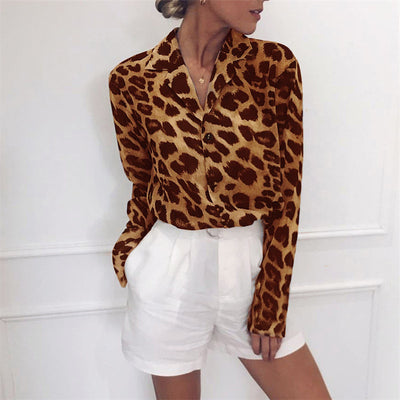 Blusa de Gasa con Estampado de Leopardo y Escote en V - Image 19
