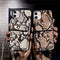 Funda Protectora para Teléfono con Patrón Piel de Serpiente y Compartimentos para Tarjetas