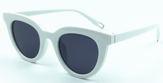 White vintage cat-eye sunglasses with dark lenses, angled on a clean white background. - Image 9